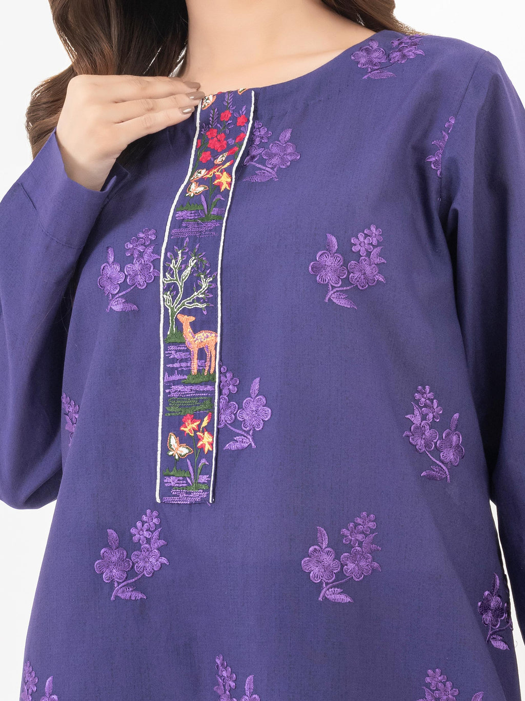Lawn Co-Ord Set-Embroidered