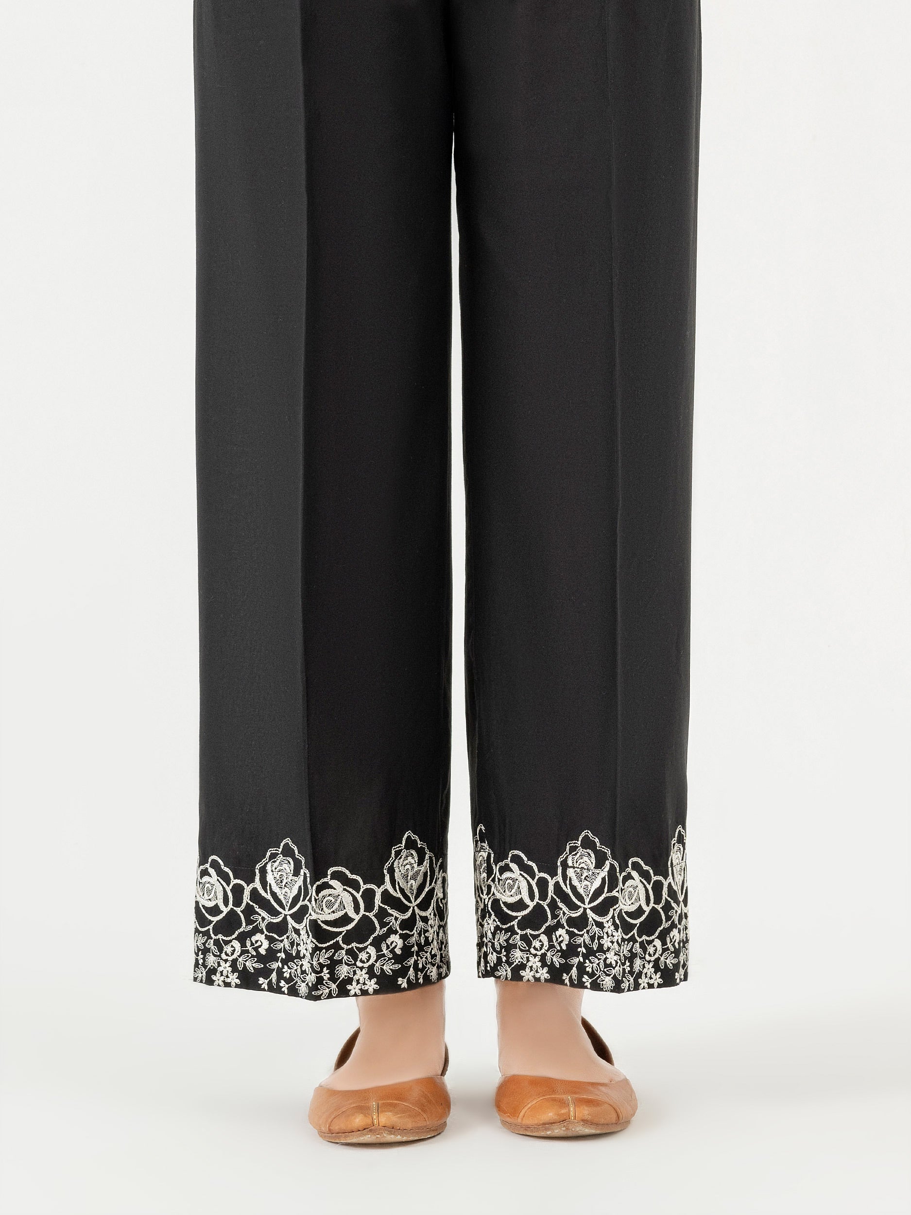 Cambric Trousers-Embroidered (Pret)