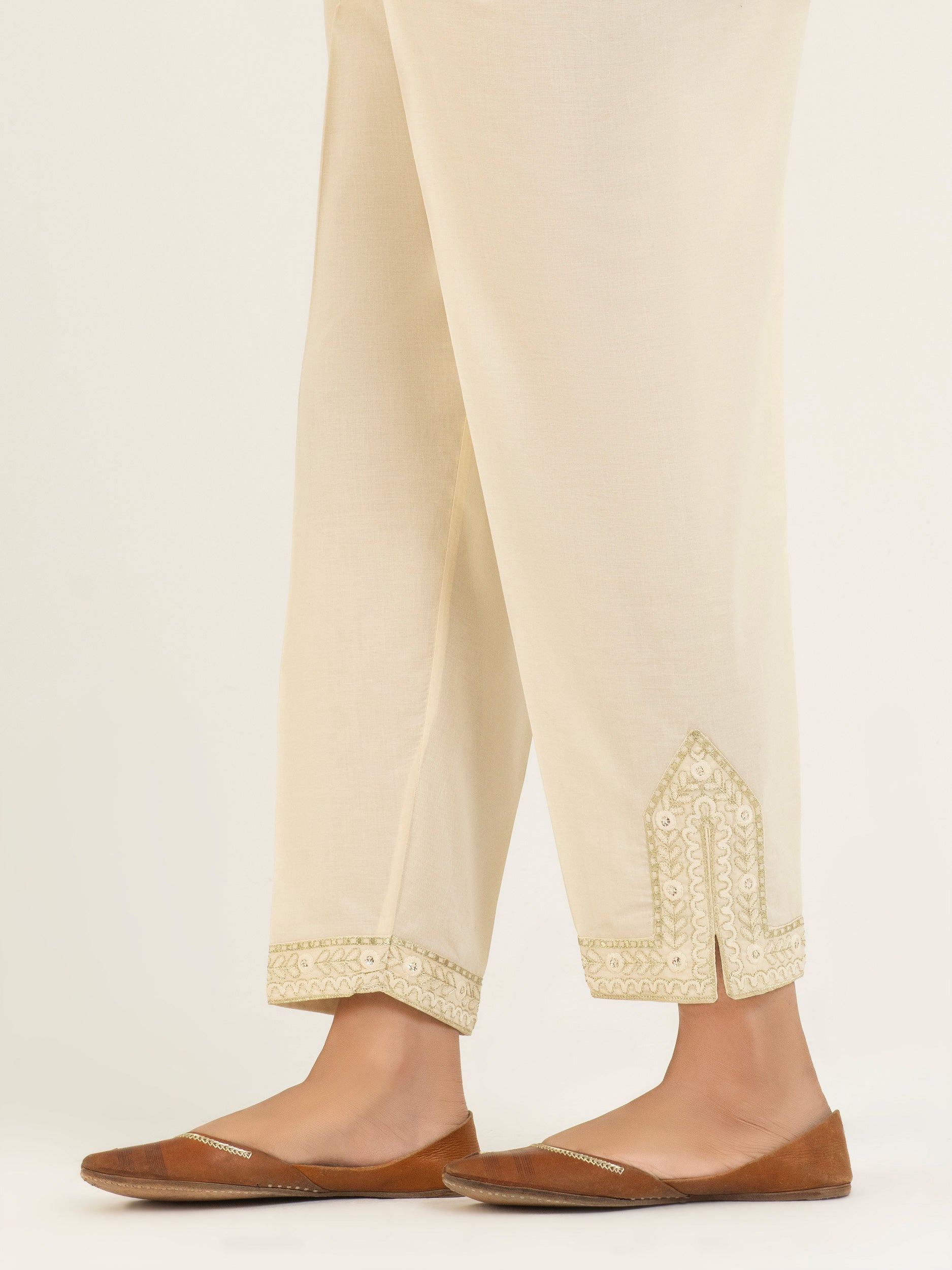 Cambric Trouser-Embroidered (Pret)
