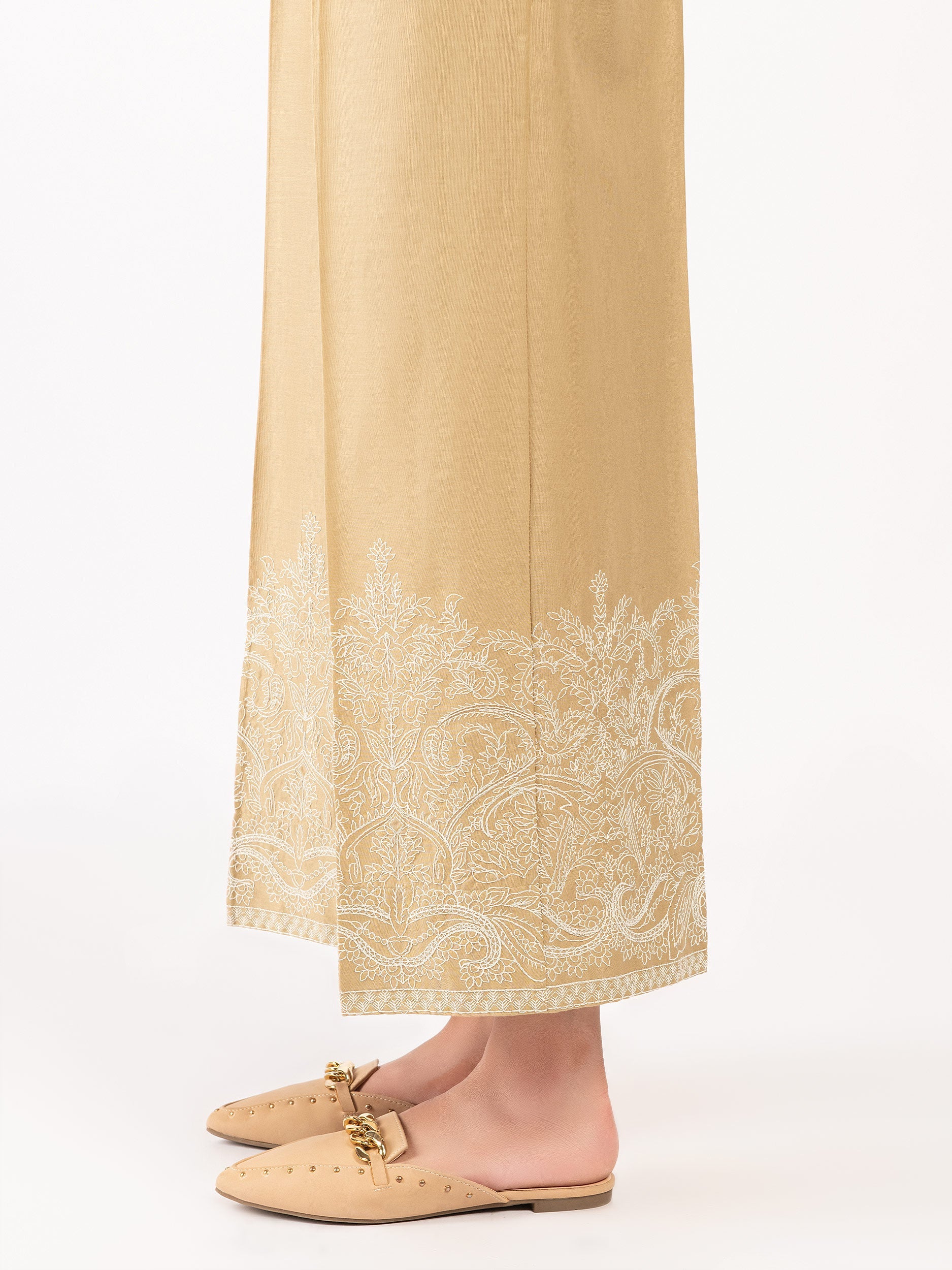 Winter Cotton Trousers- Embroidered (Pret)