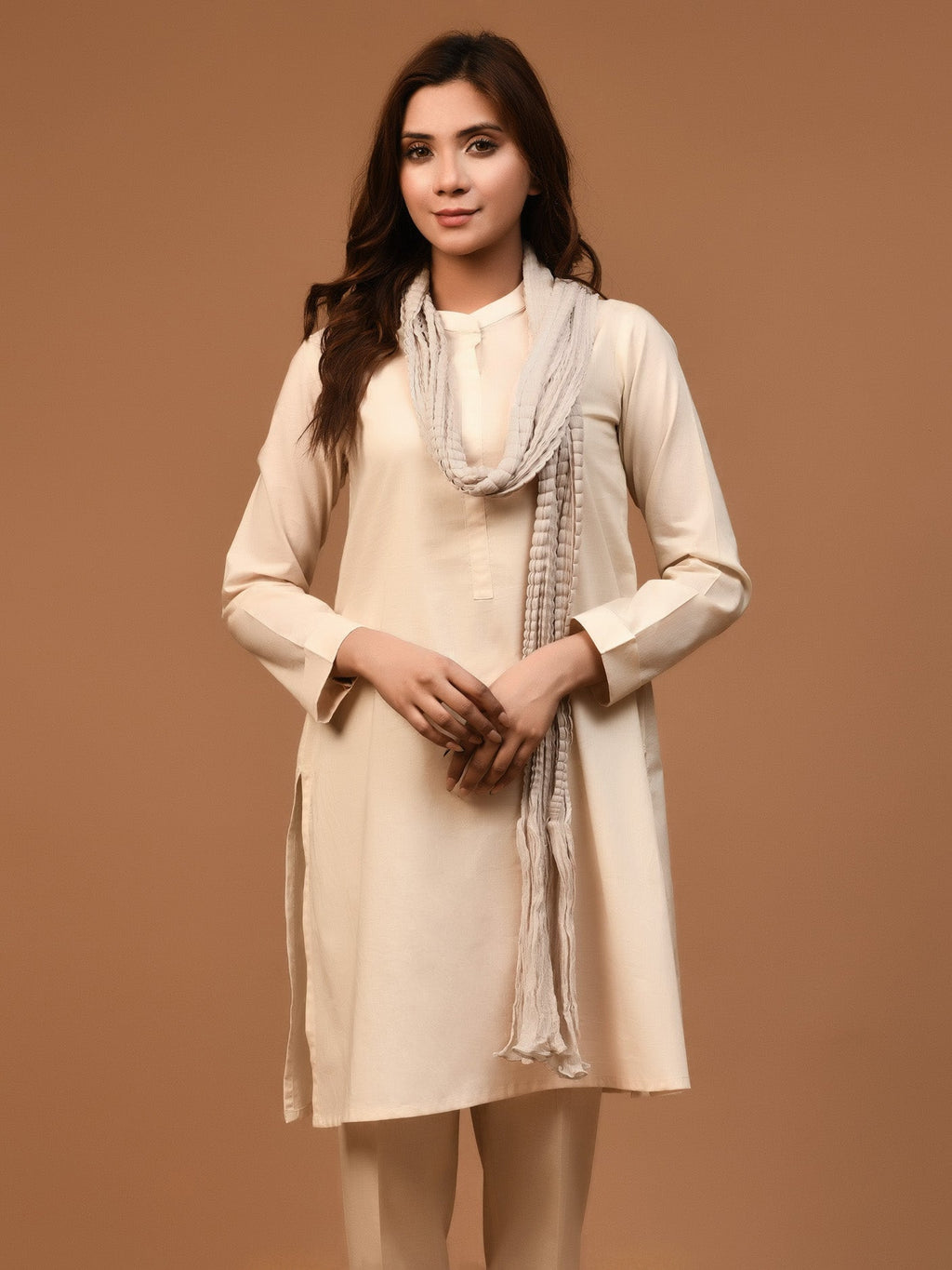 Crushed Dupatta - Light Pink