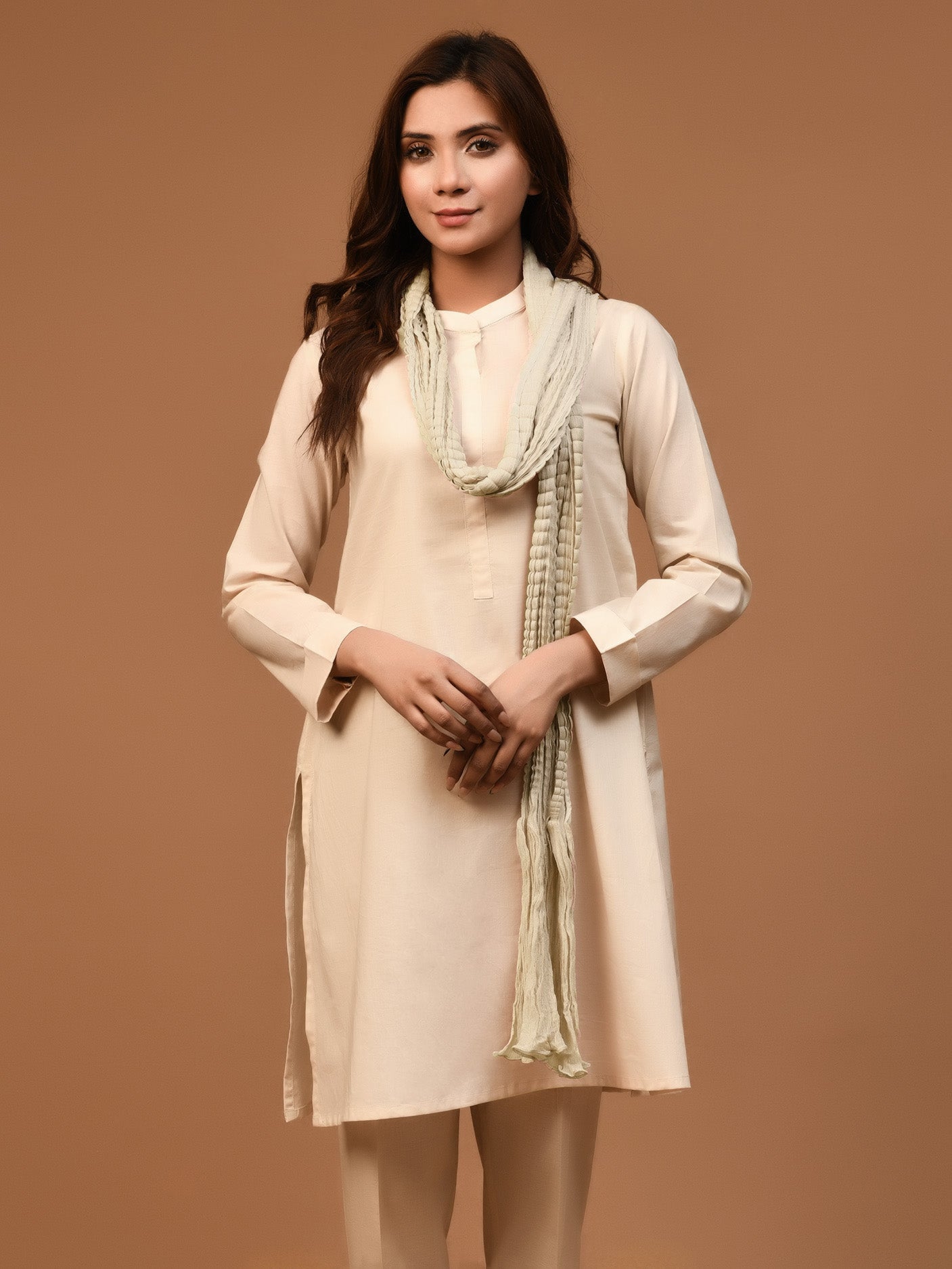 Crushed Dupatta - Lemon Yellow