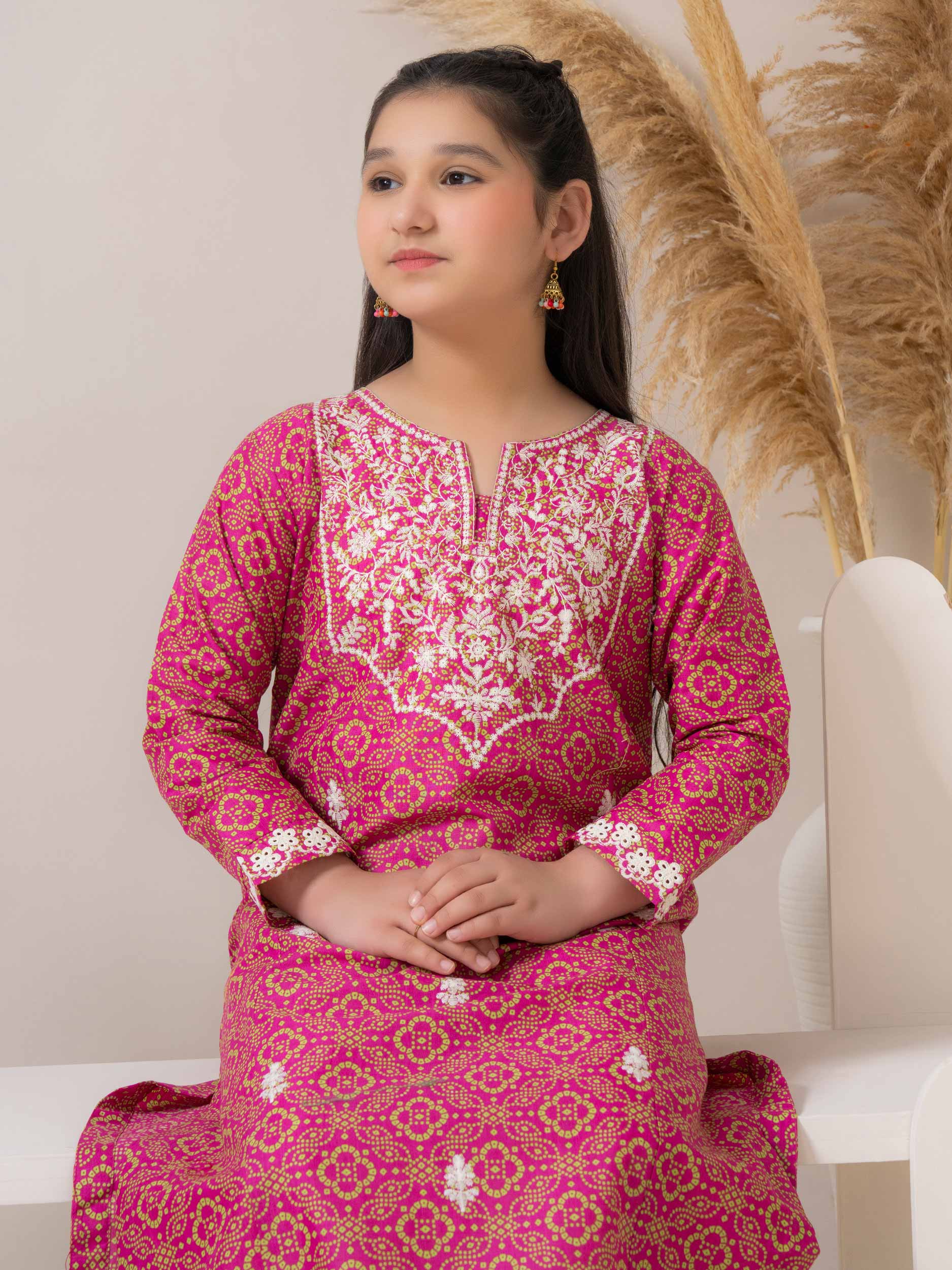 2 Piece Cambric Suit-Embroidered