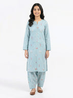 2 Piece Lawn Texture Suit- Embroidered (Pret)