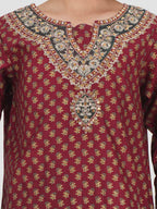 2 Piece Satin Suit- Embroidered (Pret)
