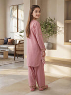 2 Piece Self Jacquard Suit- Embroidered (Pret)