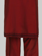 2 Piece Raw Silk Suit- Embroidered (Pret)