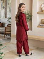 2 Piece Raw Silk Suit- Embroidered (Pret)