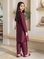 2 Piece Raw Silk Suit- Embroidered (Pret)