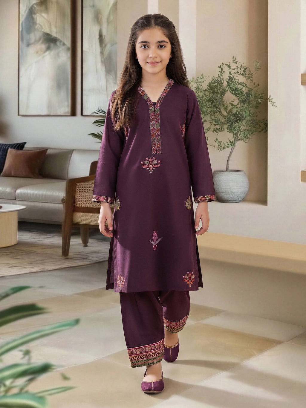 2 Piece Lawn Suit- Embroidered (Pret)