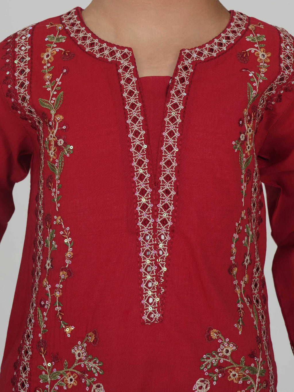 2 Piece Lawn Slub Suit- Embroidered (Pret)