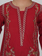 2 Piece Lawn Slub Suit- Embroidered (Pret)
