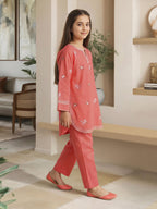 2 Piece Lawn Slub Suit- Embroidered (Pret)