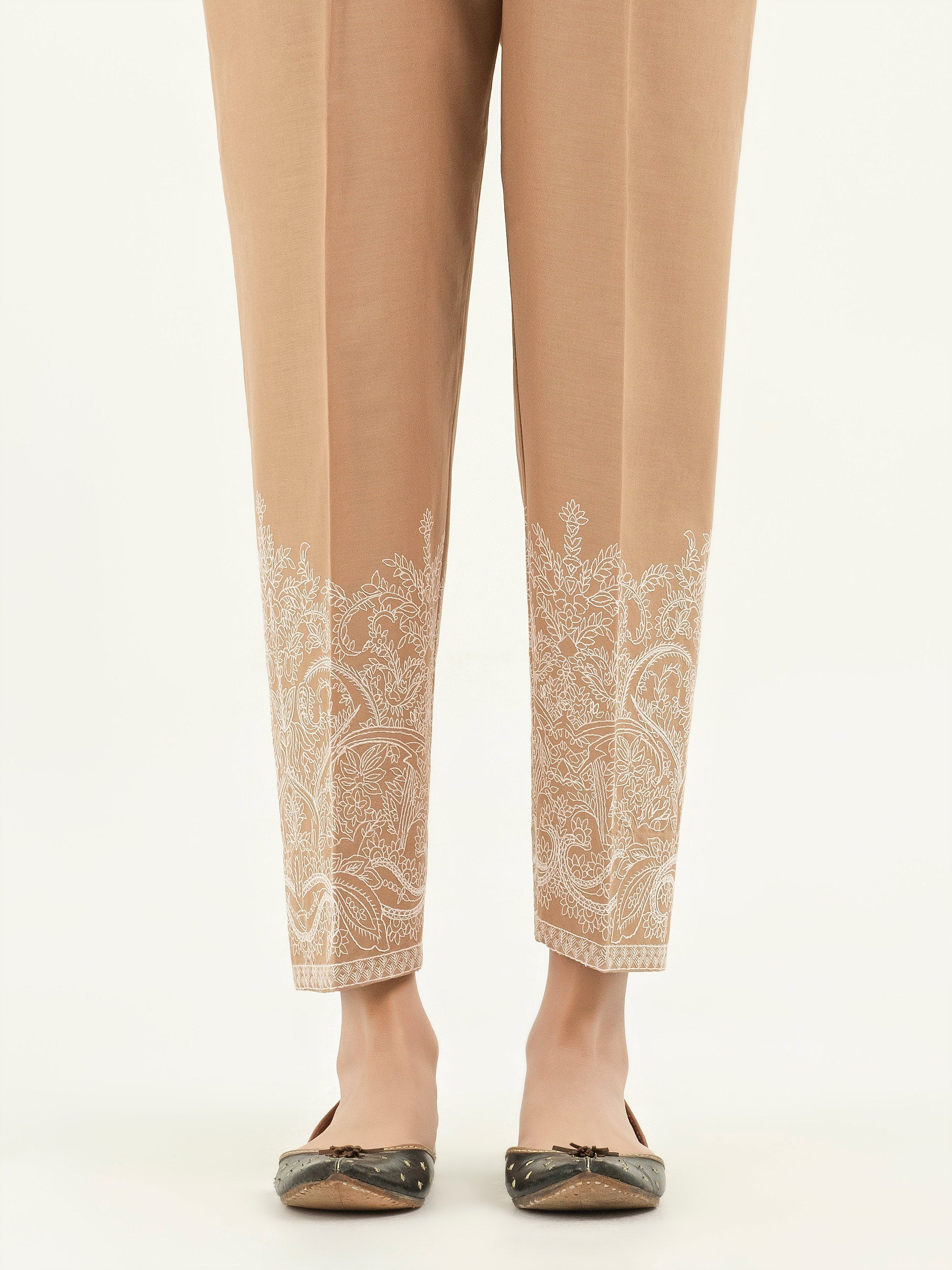 Winter Cotton Trousers-Embroidered (Pret)