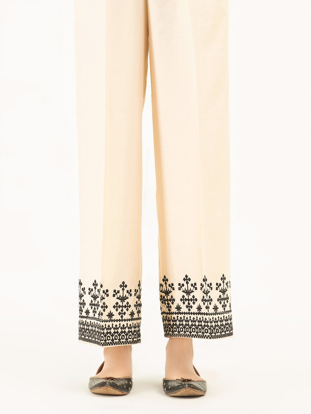 Embroidered Satin Trousers(Pret)