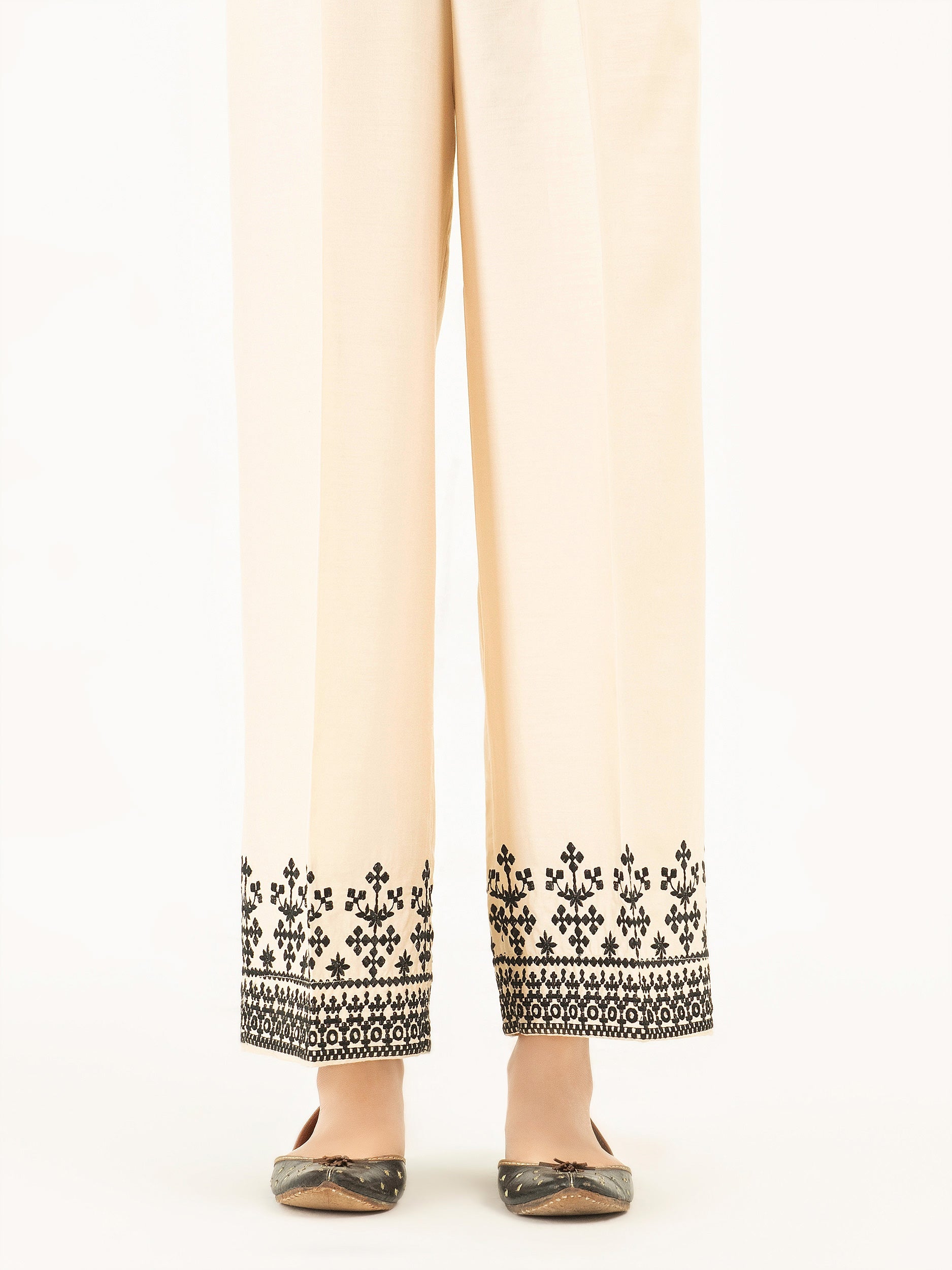 Embroidered Satin Trousers(Pret)