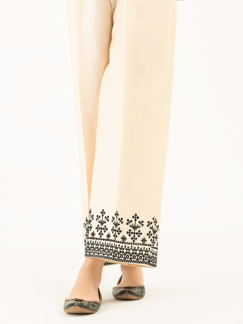 Embroidered Satin Trousers(Pret)