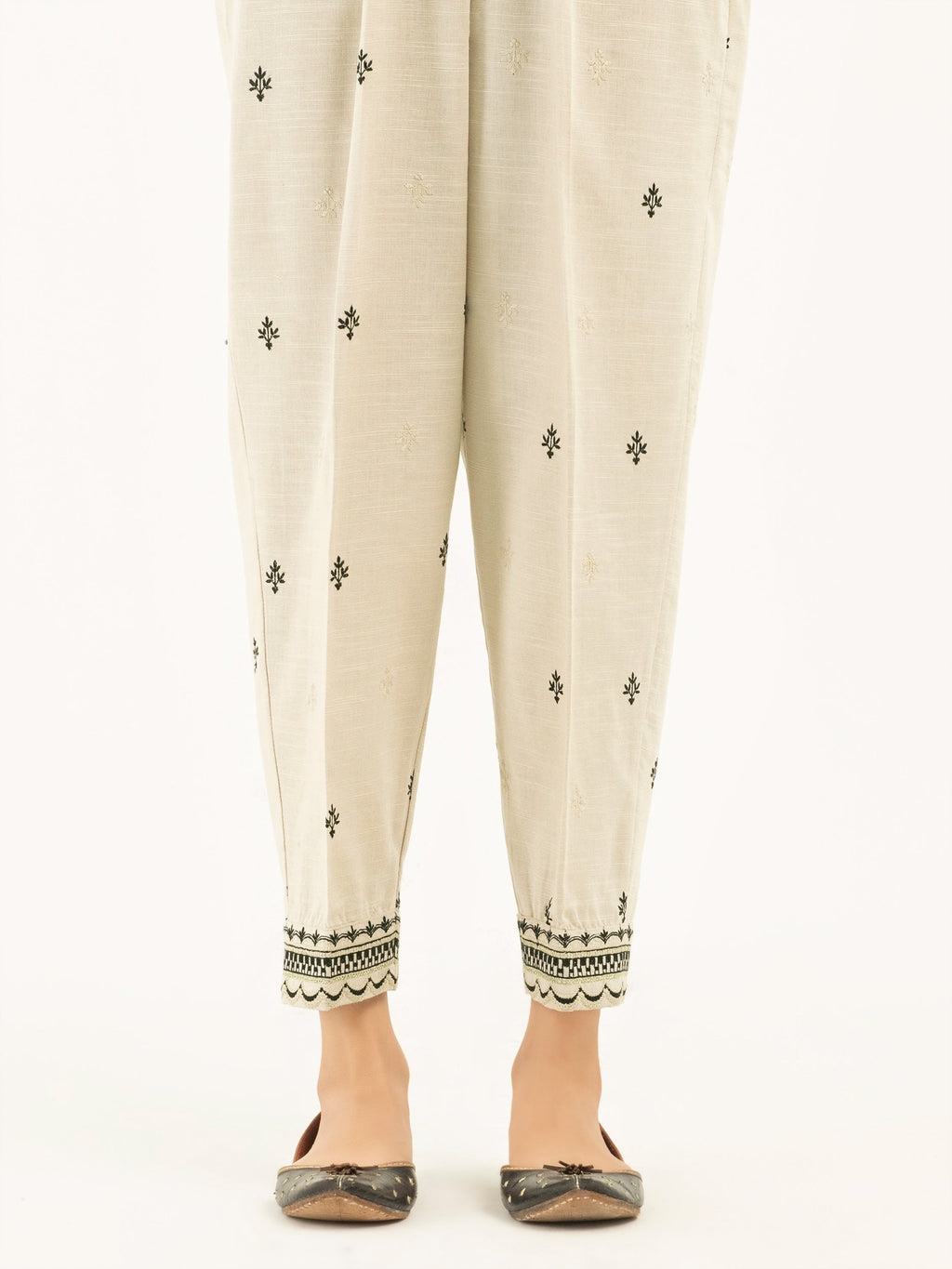 Khaddar Trousers-Embroidered (Pret)