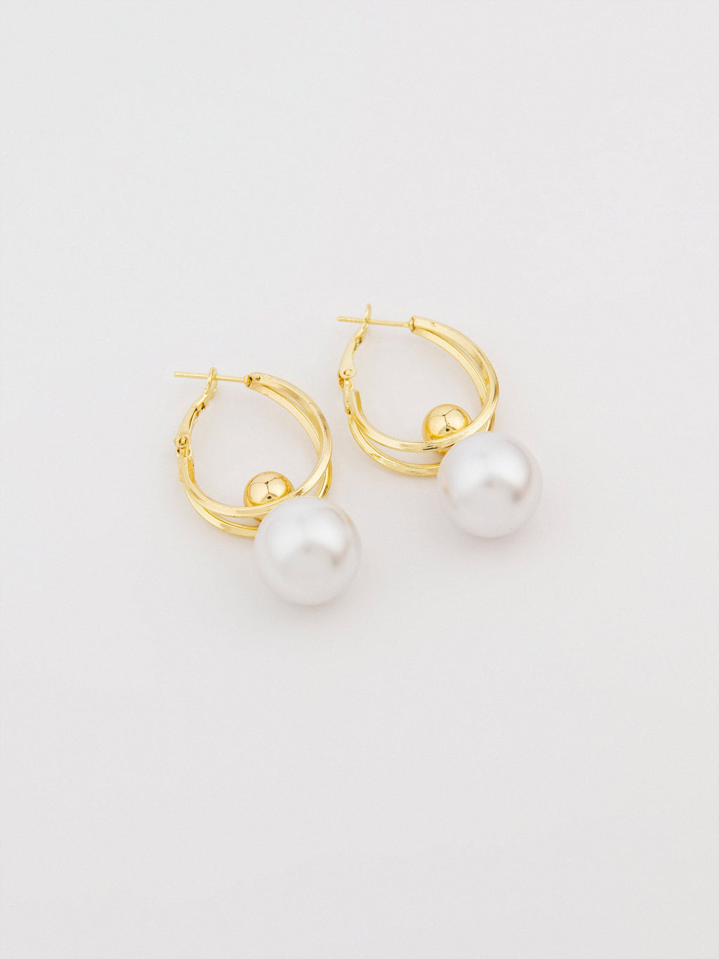 Pearl Drop Hoops