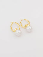 Pearl Drop Hoops