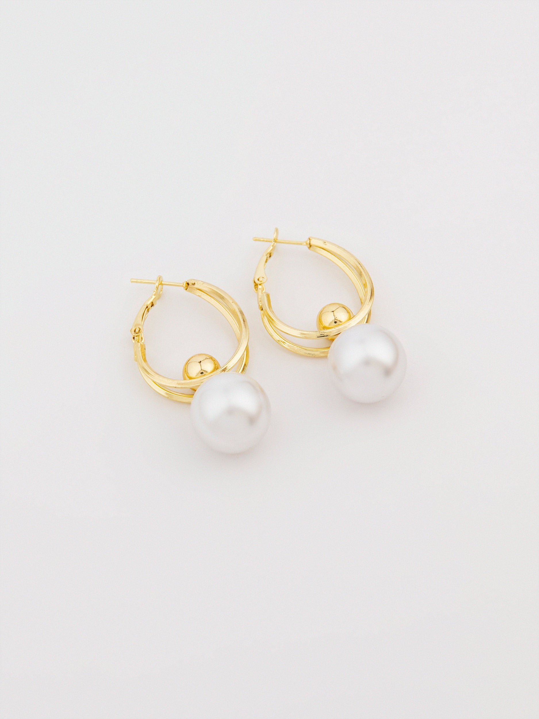 Pearl Drop Hoops