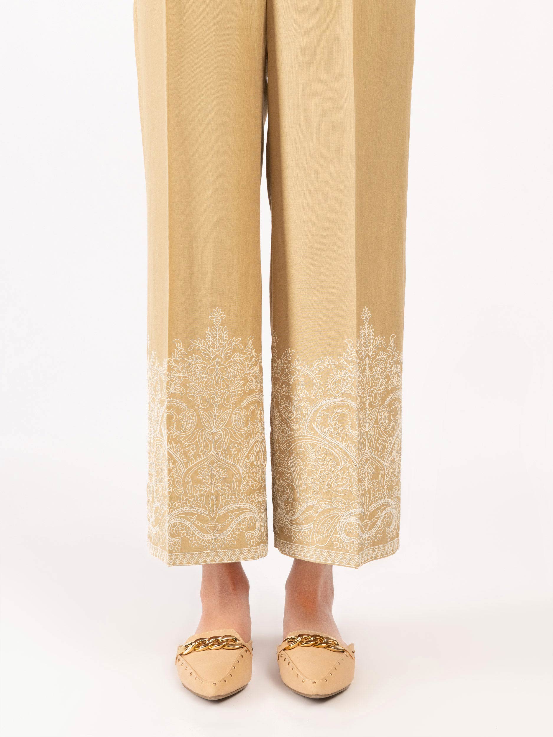Winter Cotton Trousers- Embroidered (Pret)