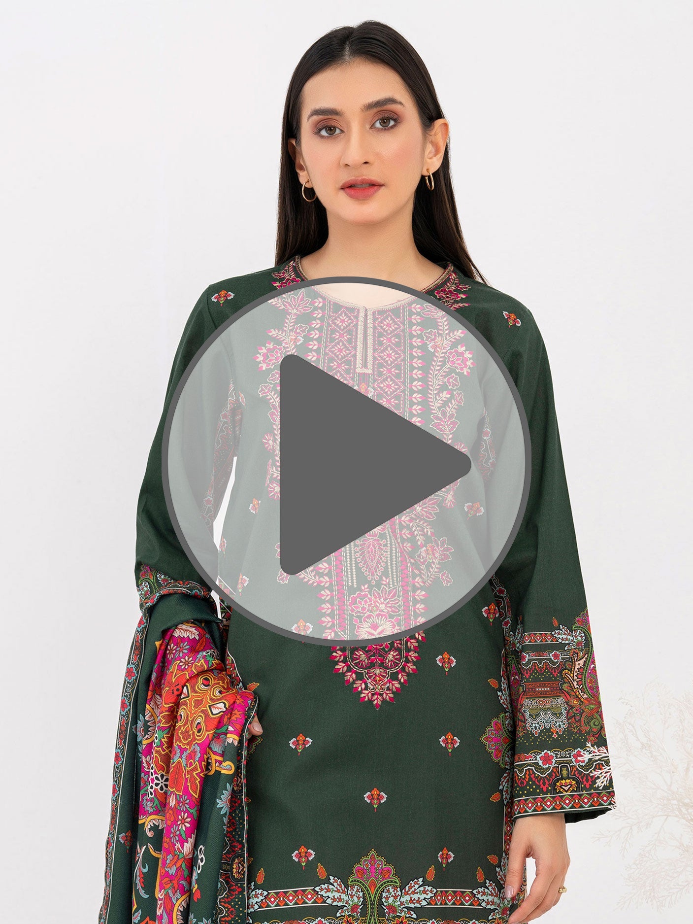 2 Piece Winter Cotton Suit-Embroidered (Pret)