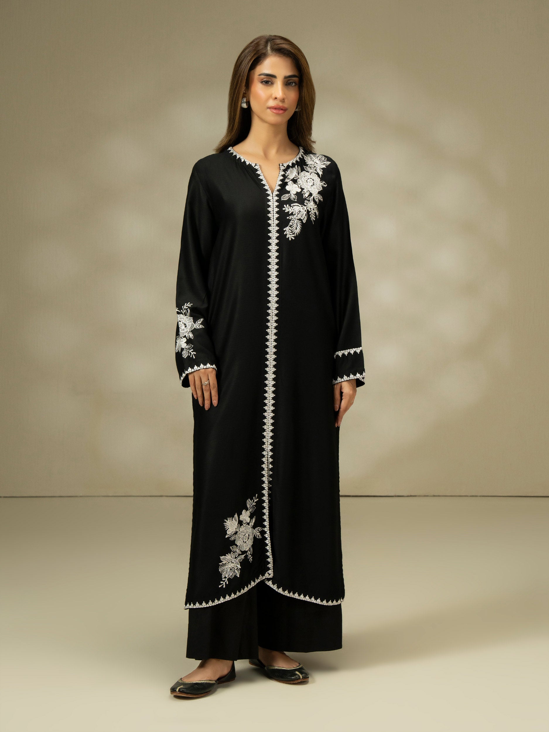 Linen Shirt-Embroidered (Pret)