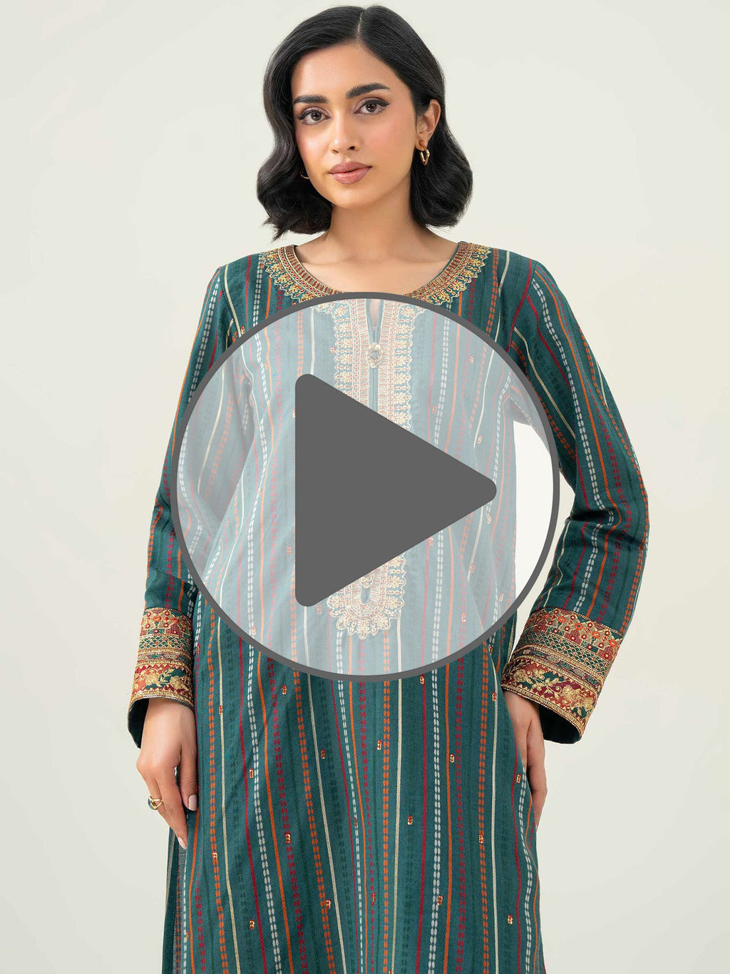 2 Piece Jacquard Suit-Embroidered (Pret)