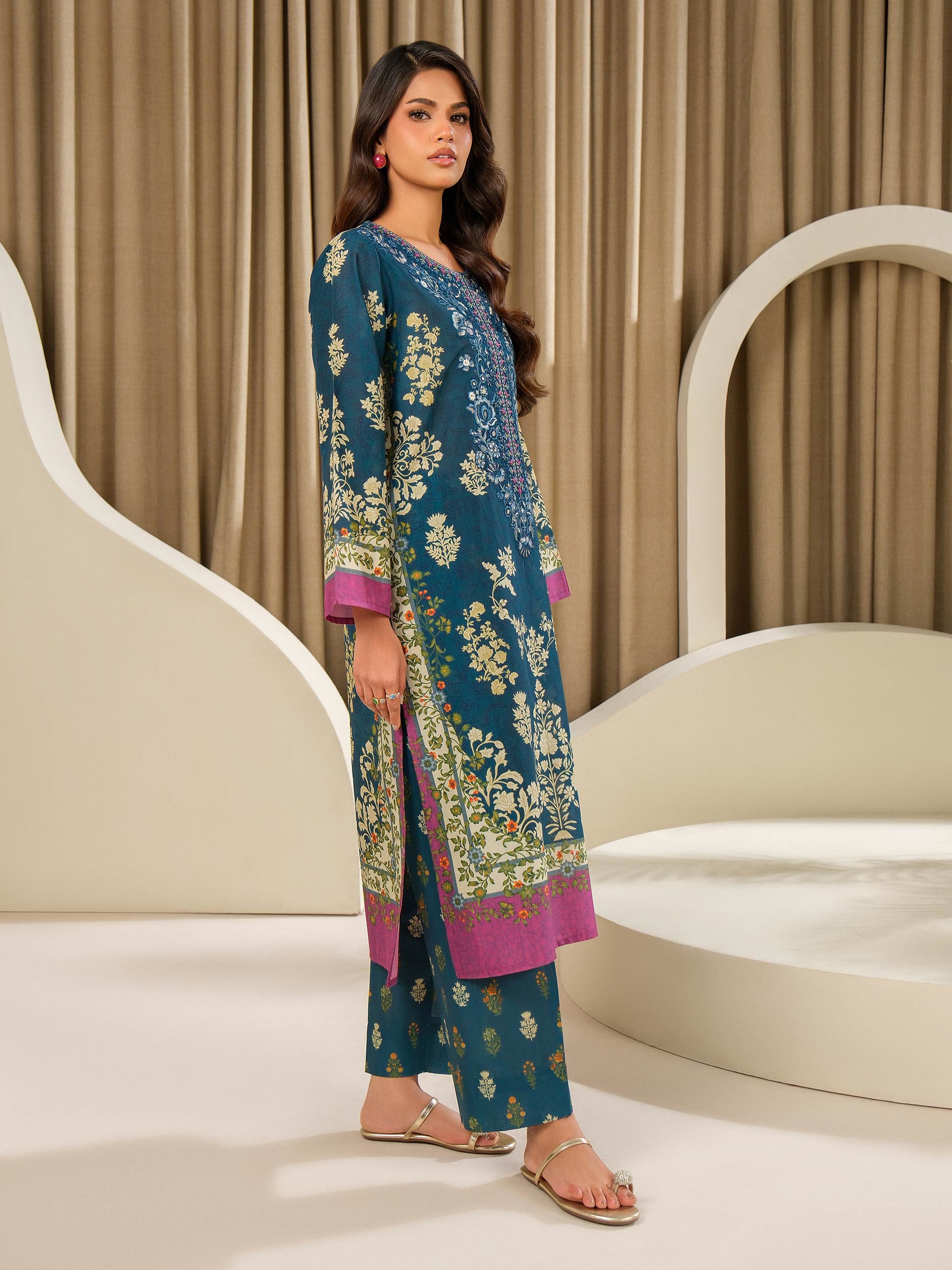 2 Piece Silk Suit-Embroidered (Unstitched)