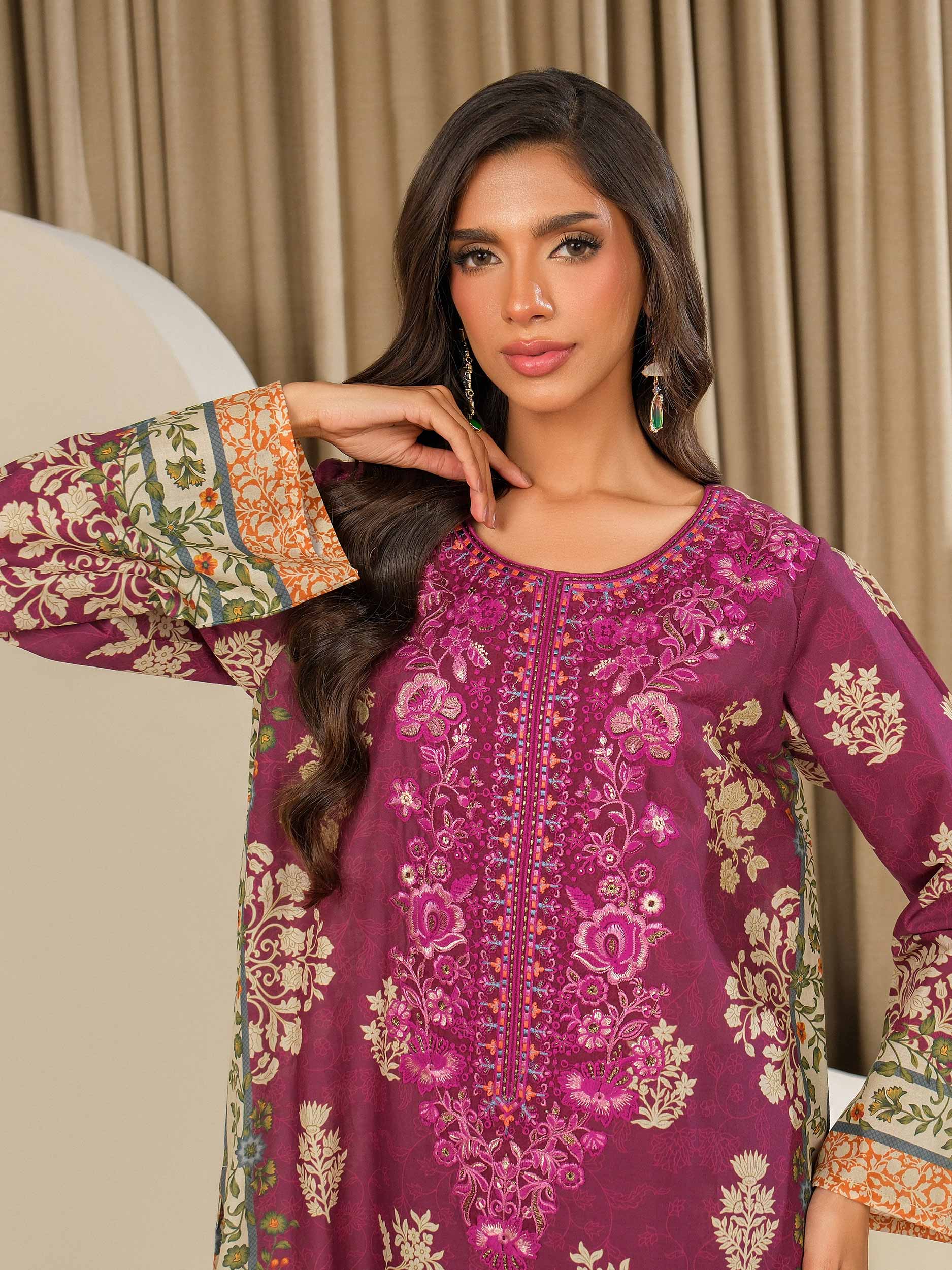 2 Piece Silk Suit-Embroidered (Unstitched)