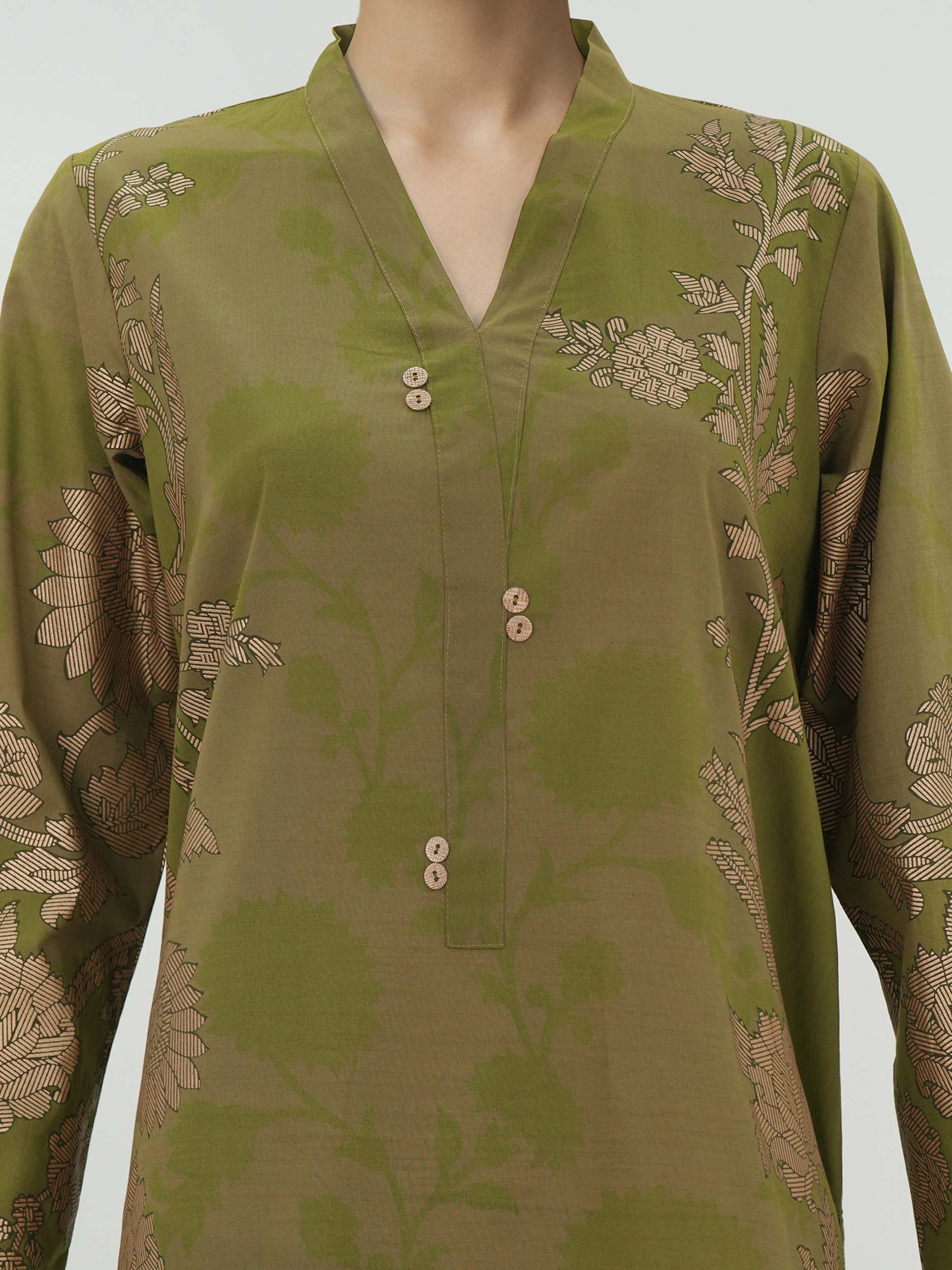 3 Piece Lawn Slub Suit (Unstitched)