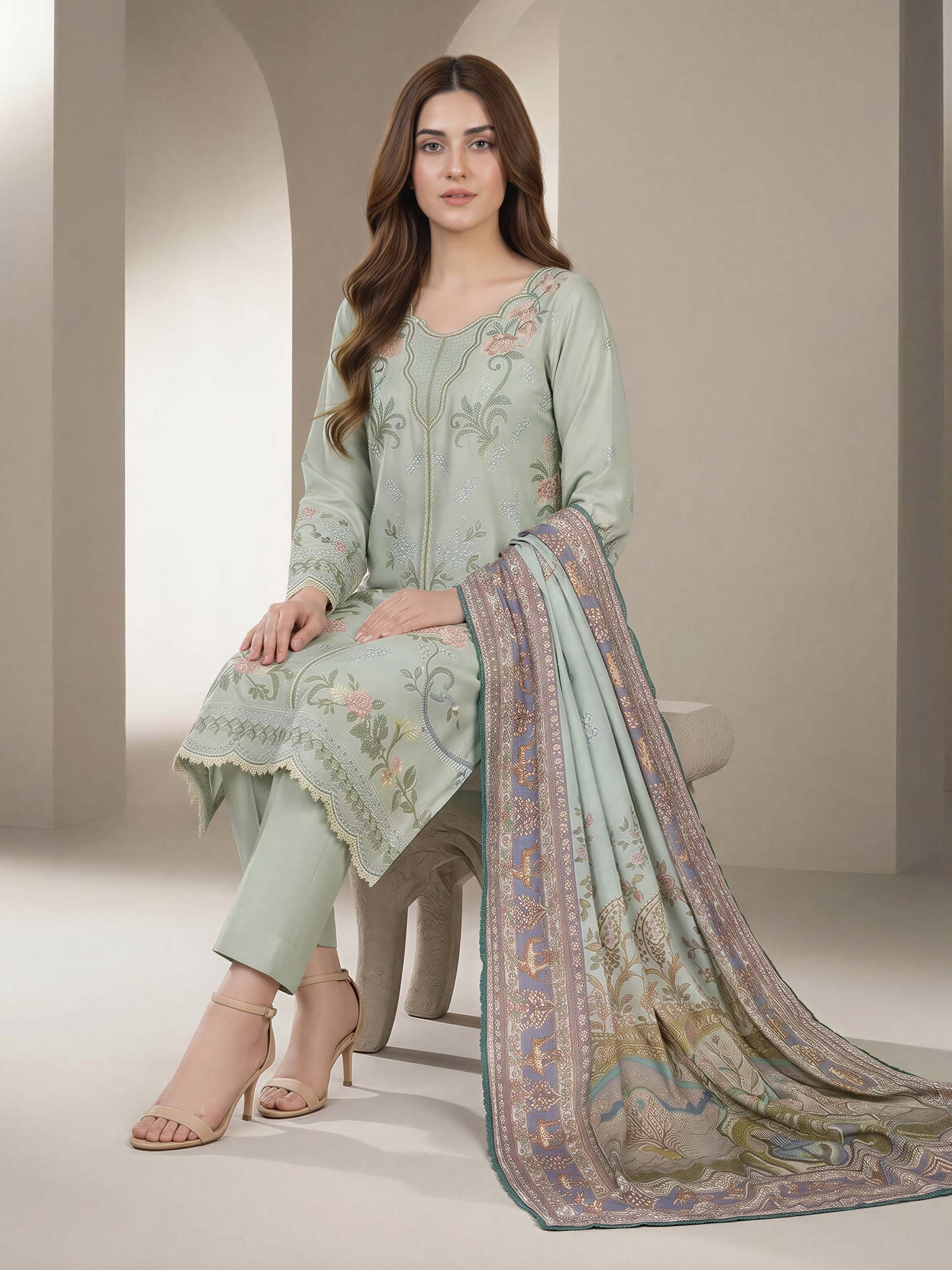 3 Piece Lawn Suit- Embroidered (Unstitched)
