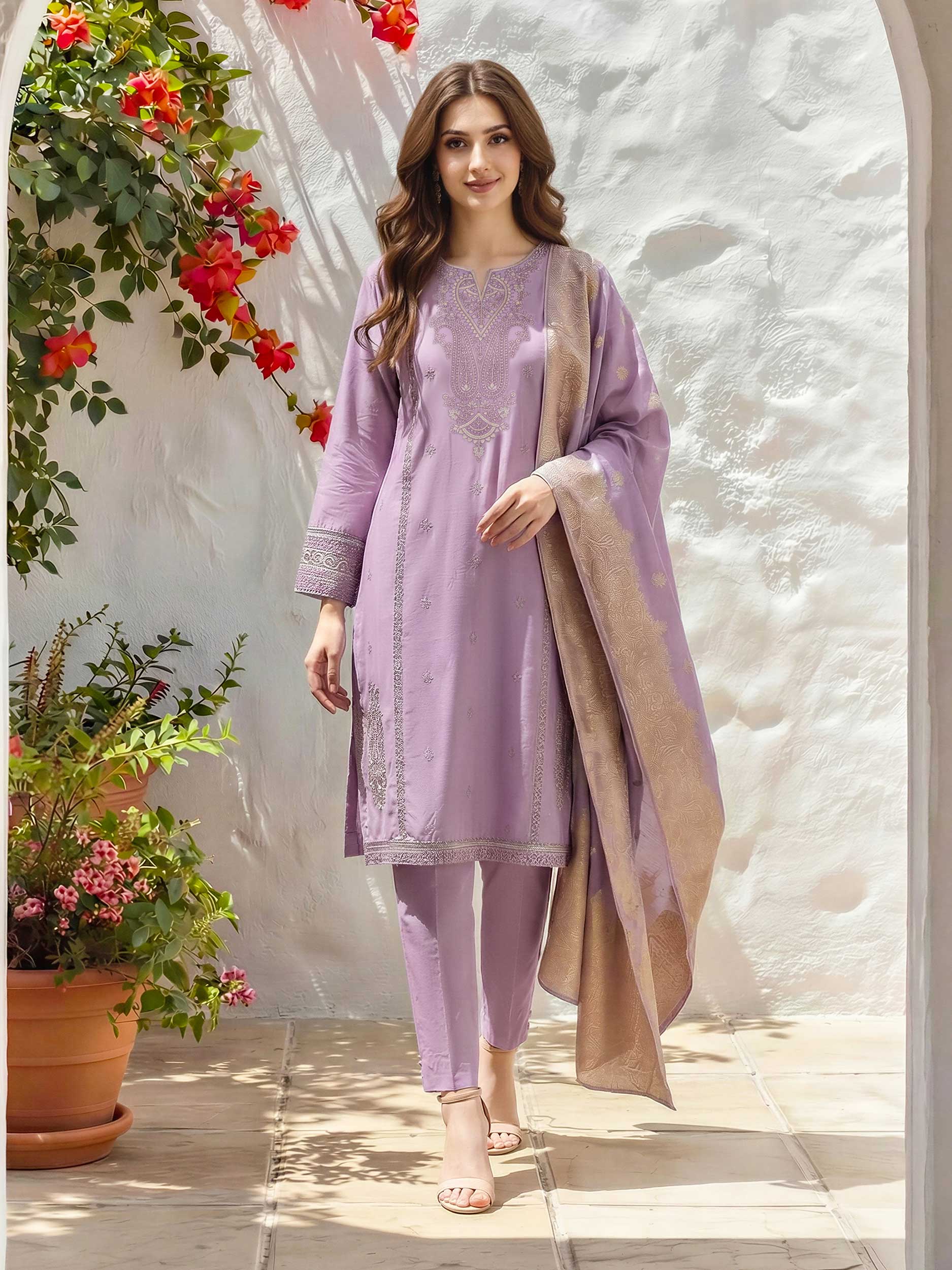 3 Piece Lawn Suit- Embroidered (Unstitched)