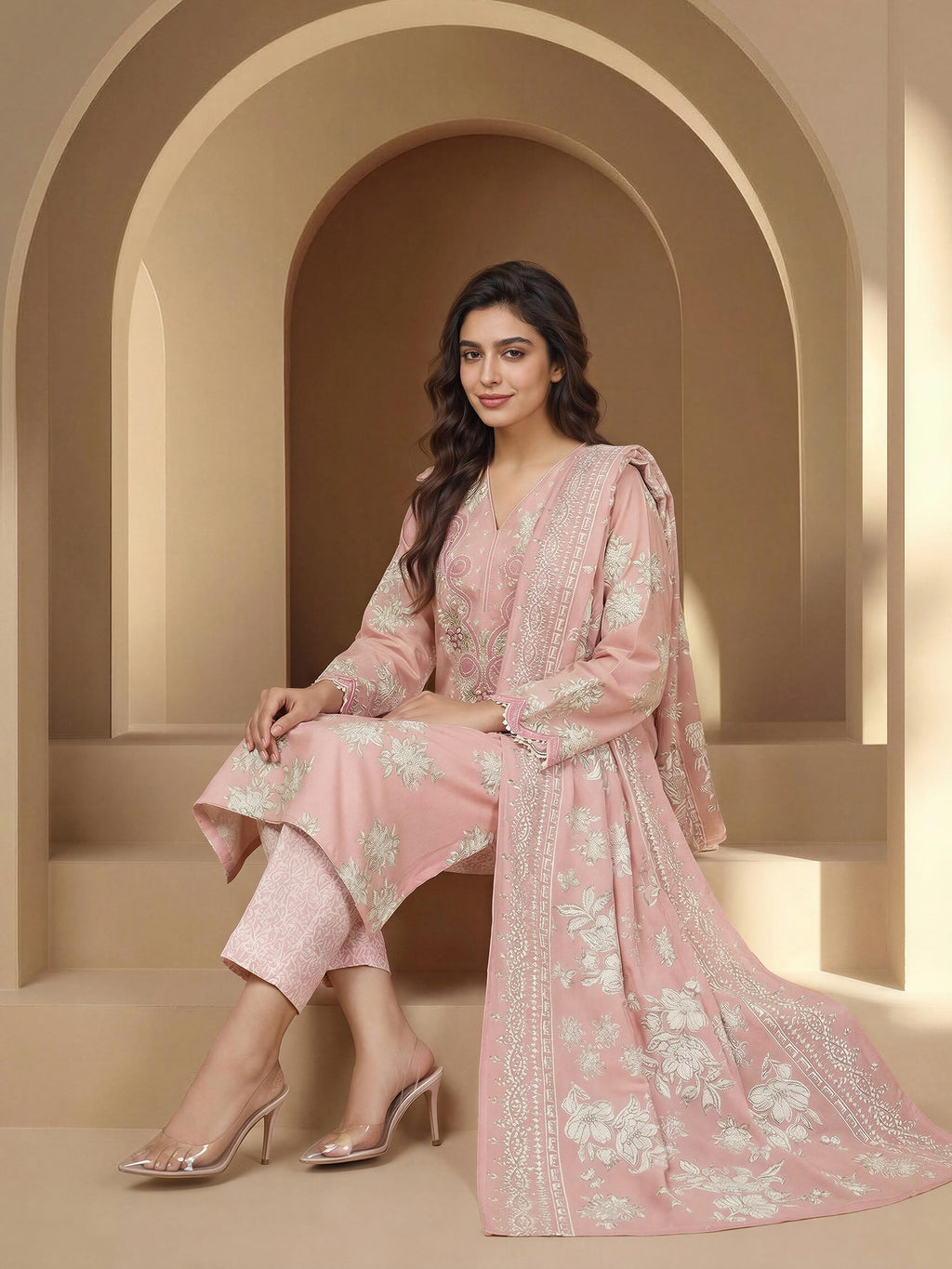 3 Piece Lawn Suit-Embroidered (Unstitched)
