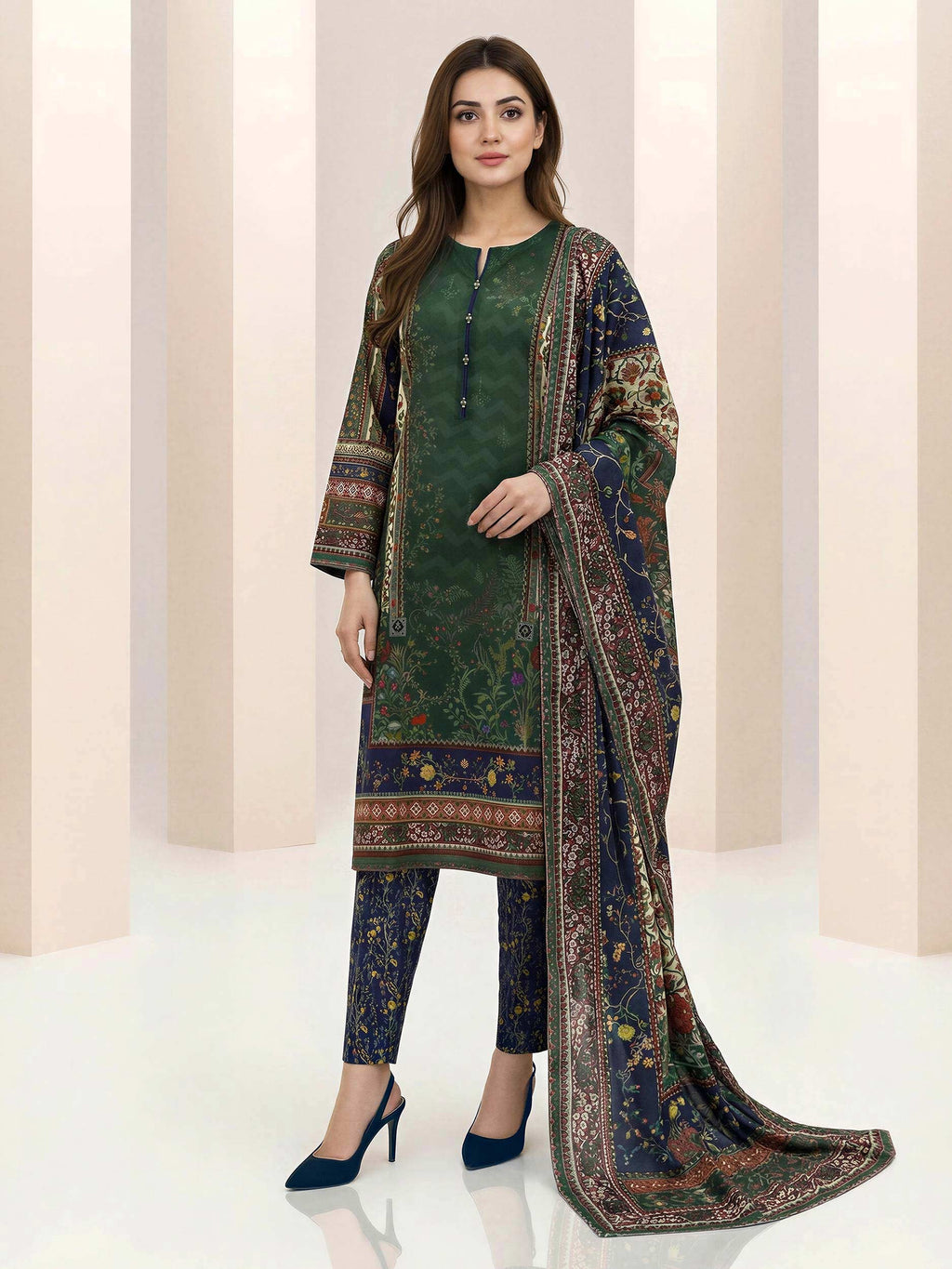 3 Piece Lawn Suit -Printed (Unstitched)