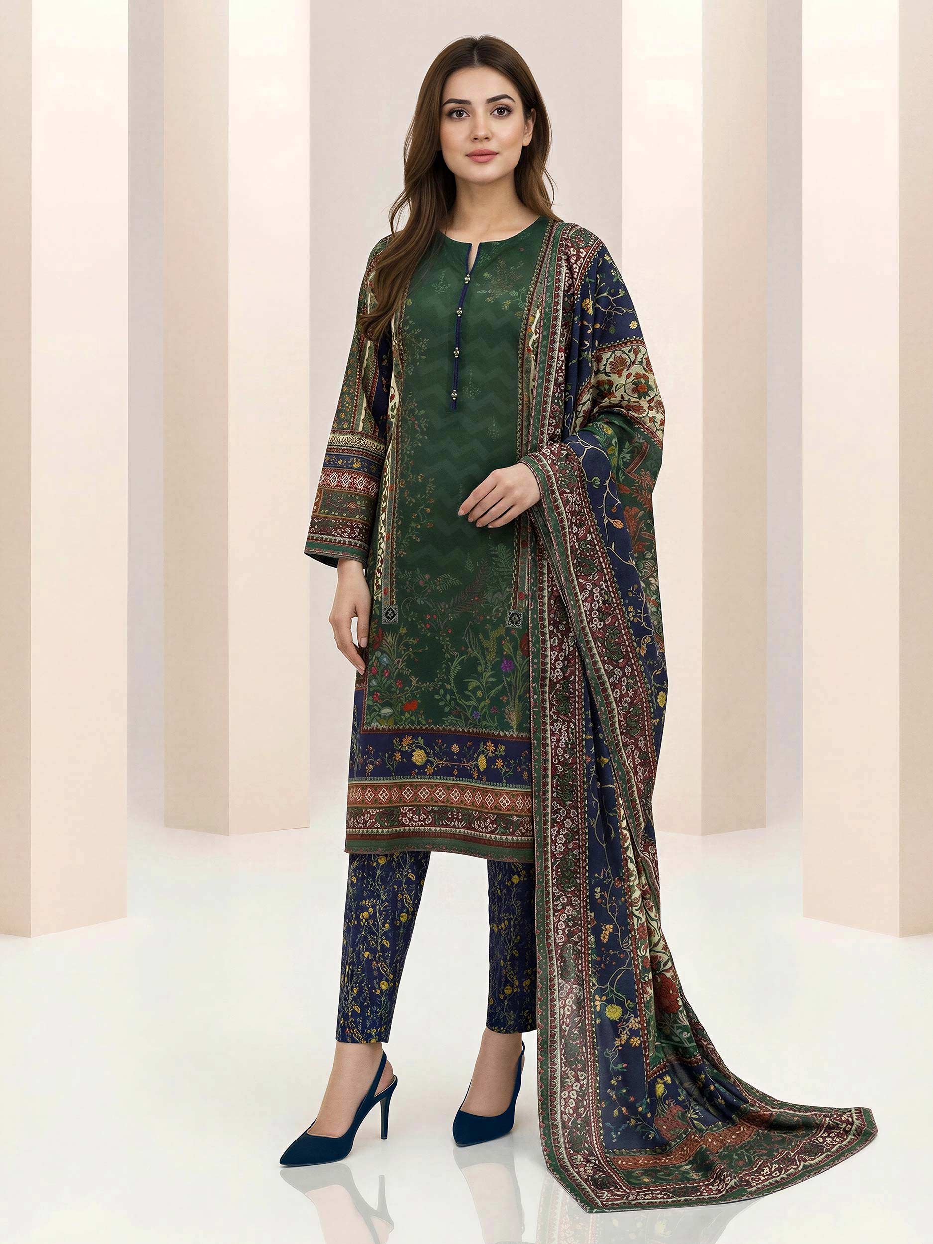 3 Piece Lawn Suit -Printed (Unstitched)