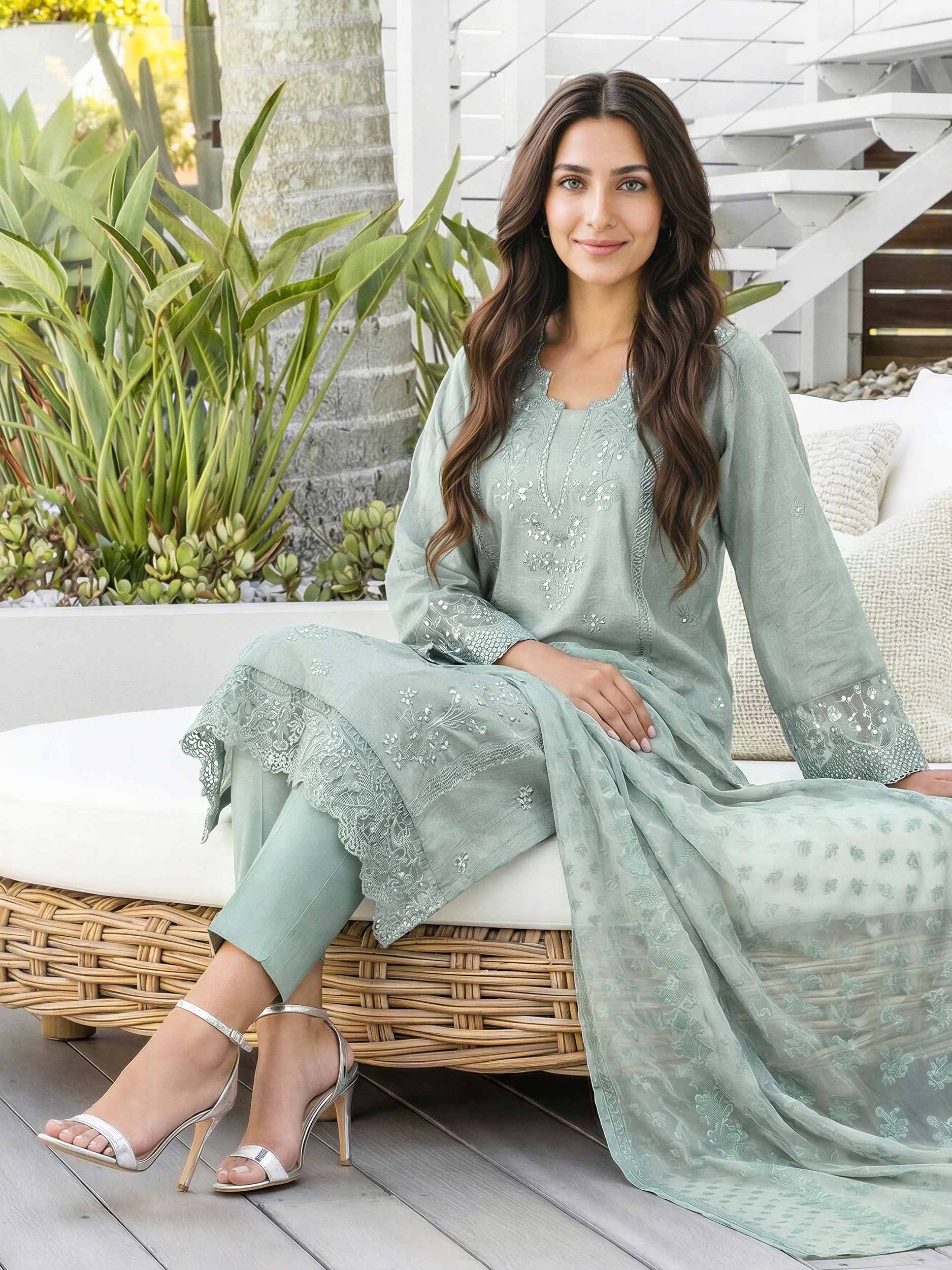 3 Piece Lawn Suit-  Embroidered (Unstitched)
