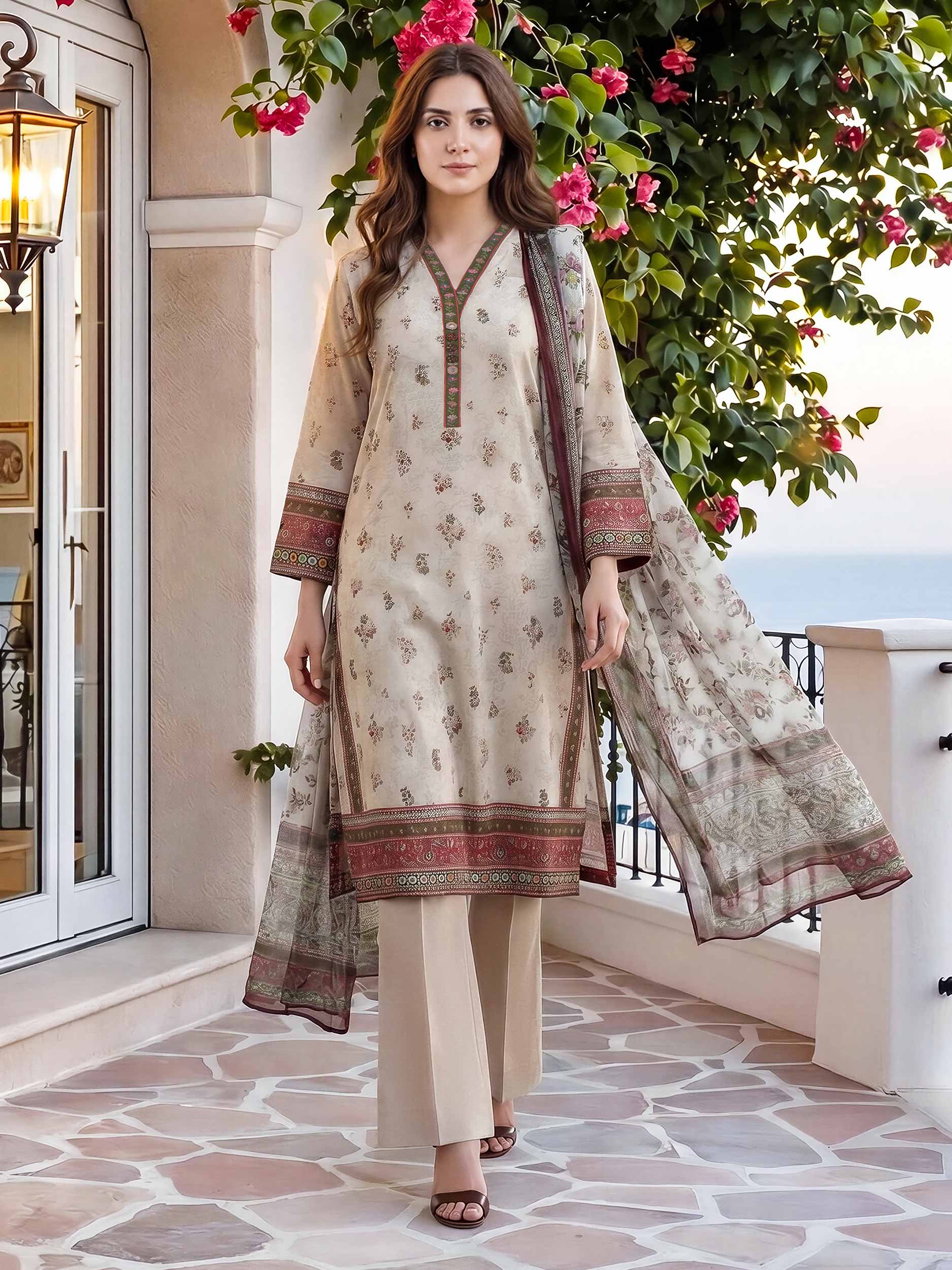 3 Piece Lawn Suit (Unstitched)