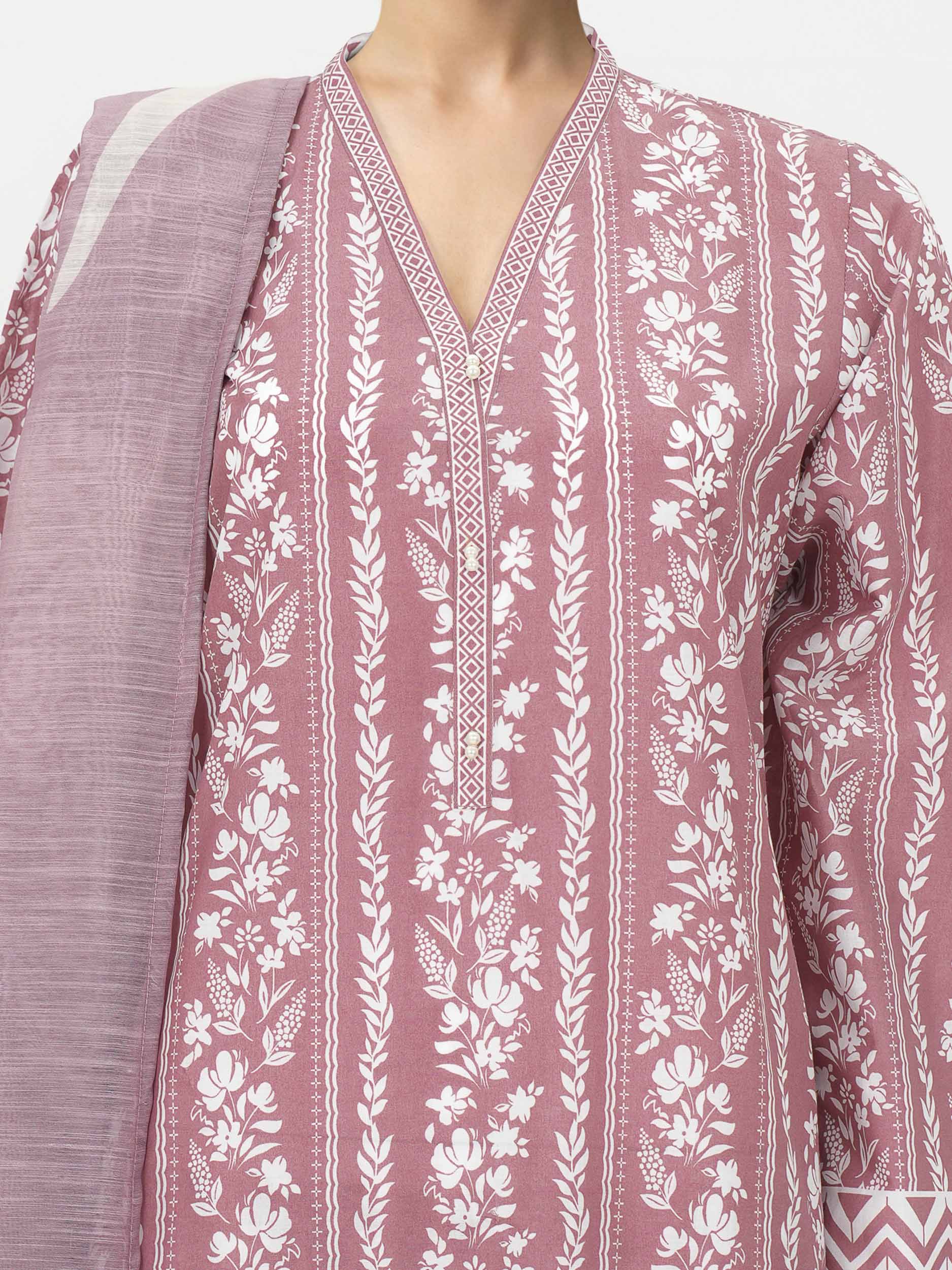 3 Piece Lawn Suit- Printed (Unstitched)