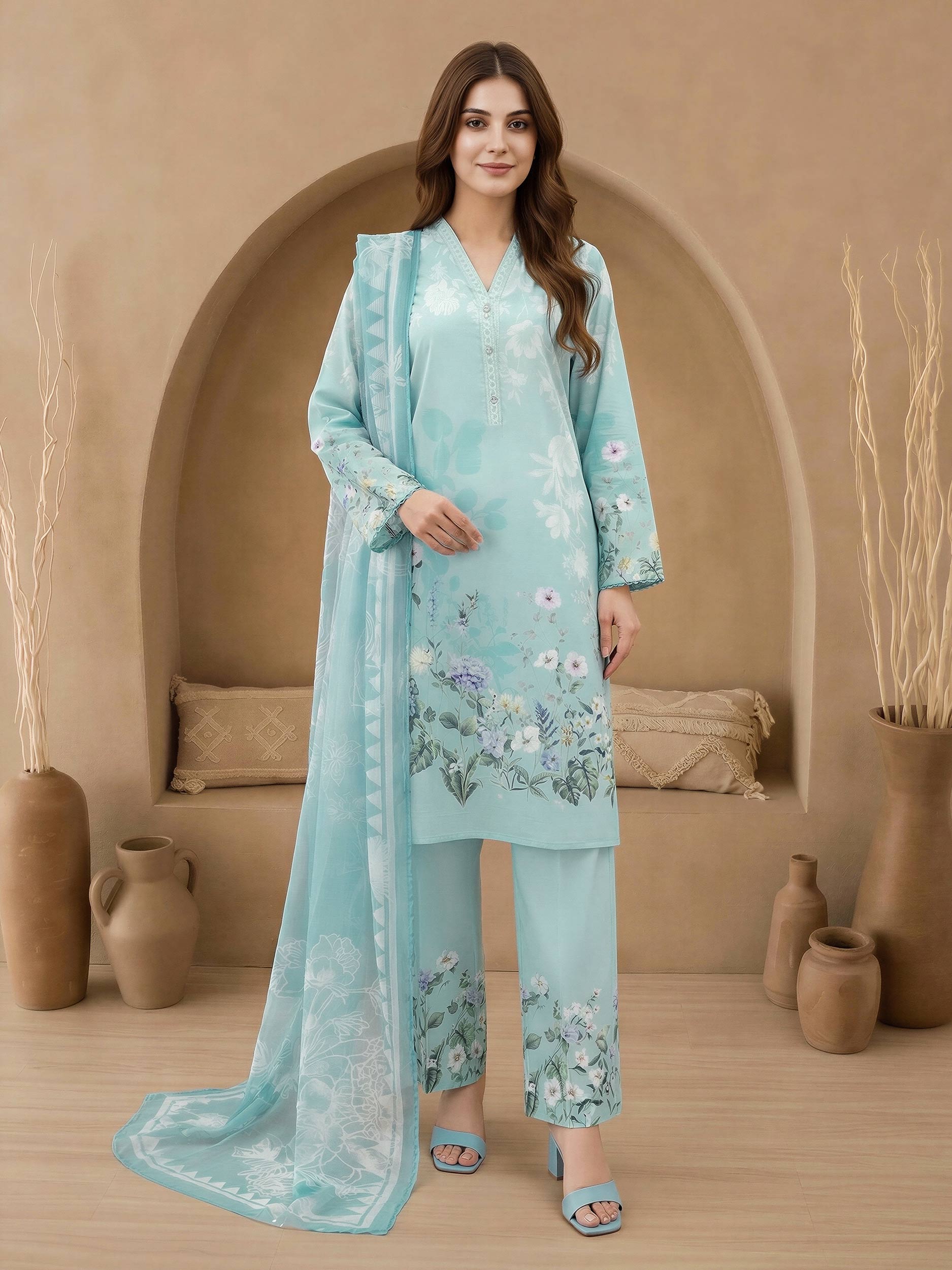 3 Piece Lawn Suit (Unstitched)
