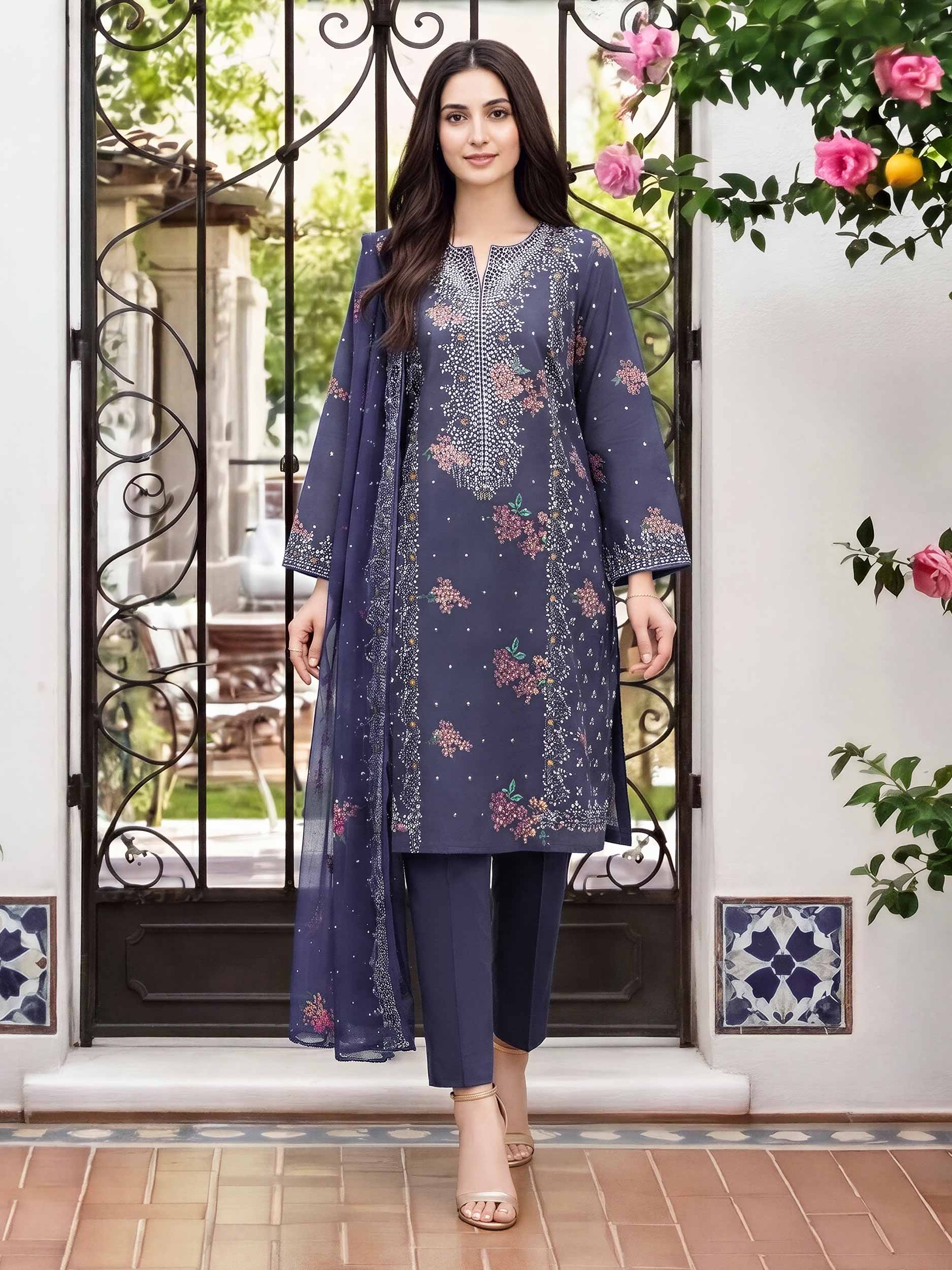 3 Piece Lawn Suit (Unstitched)