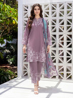 3 Piece Lawn Slub Suit (Unstitched)