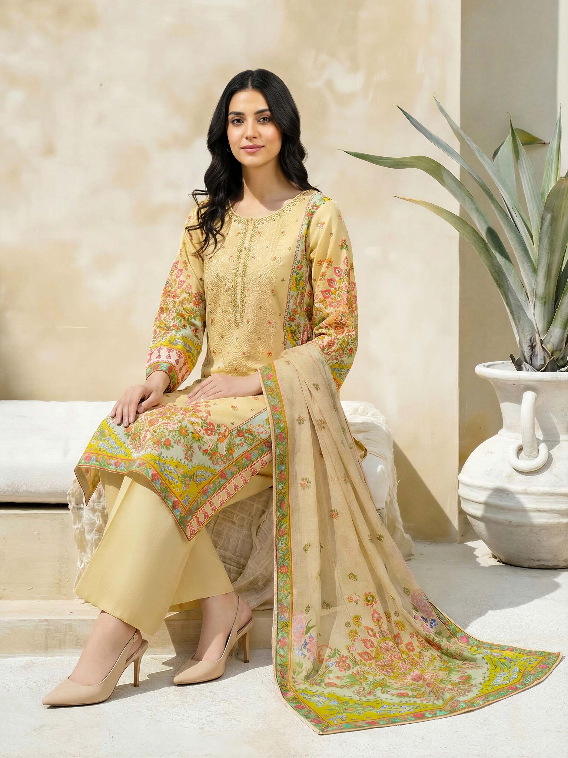 3 Piece Lawn Suit-Embroidered (Unstitched)