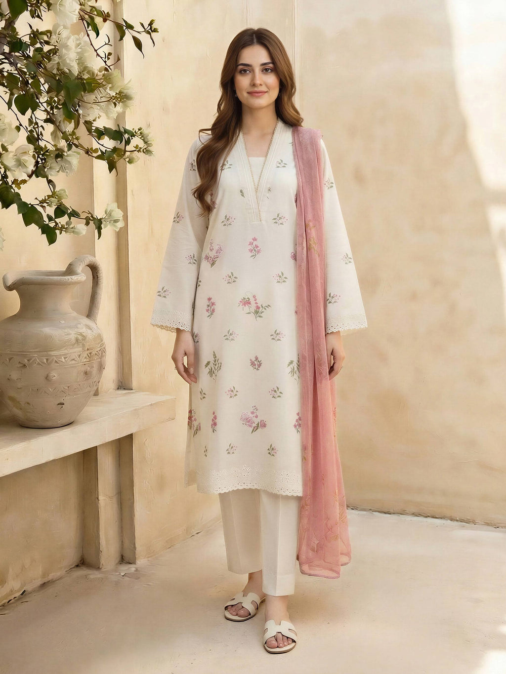 3 Piece Lawn Suit- Embroidered (Unstitched)