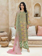 3 Piece Lawn Slub Suit-Embroidered (Unstitched)