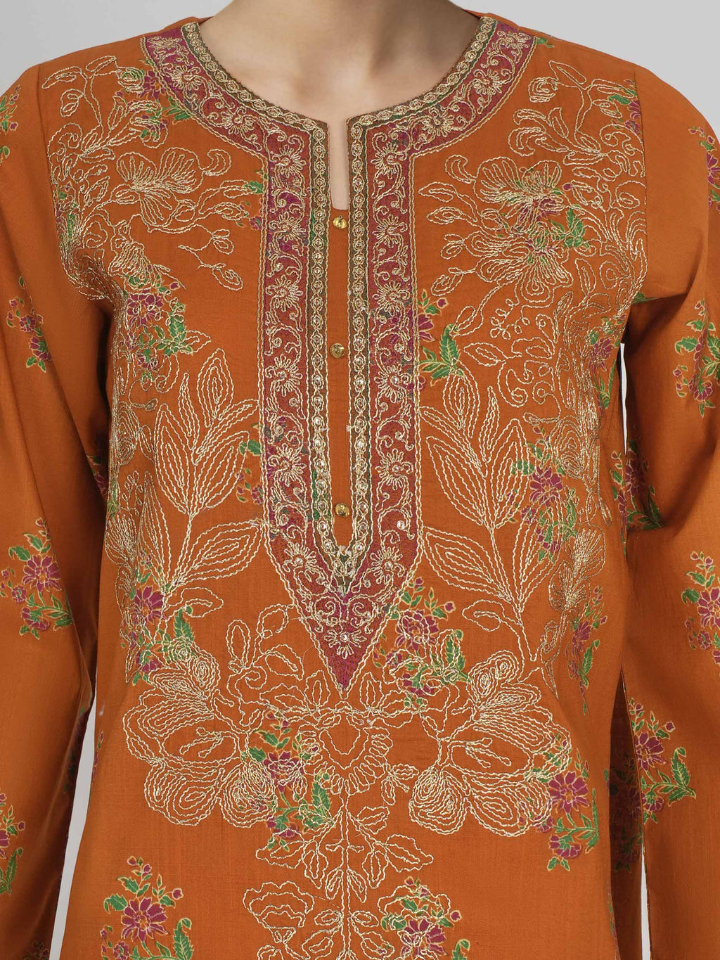 3 Piece Lawn Slub Suit- Embroidered (Unstitched)