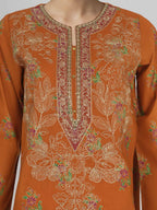 3 Piece Lawn Slub Suit- Embroidered (Unstitched)