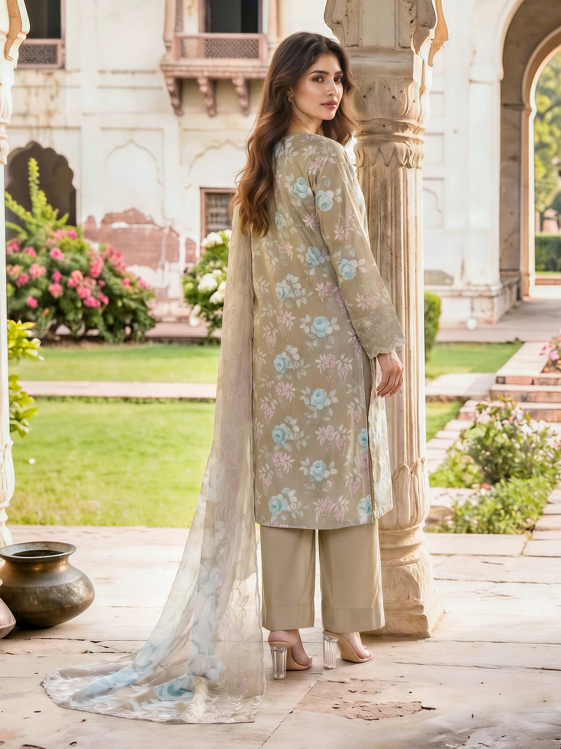 3 Piece Lawn Suit- Embroidered (Unstitched)