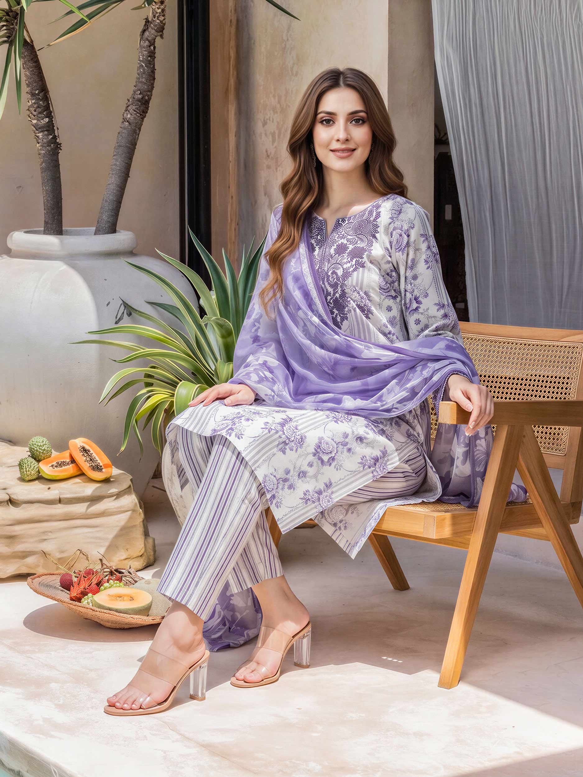 3 Piece Lawn Suit- Embroidered (Unstitched)